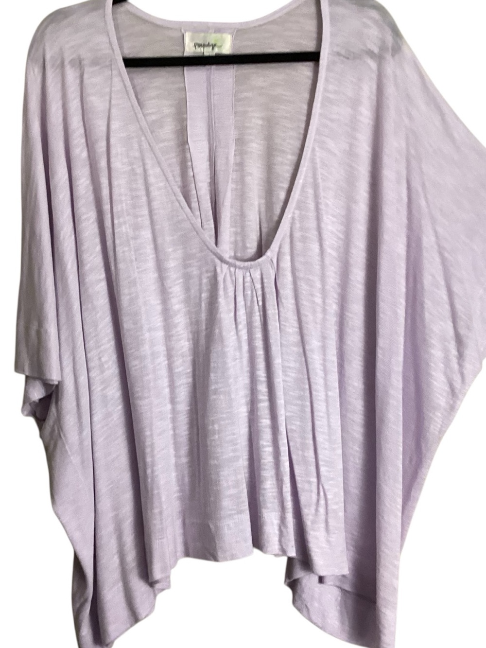 Anthropologie Porridge Jolie Light‎ Lavender Oversized Boxy V Neck Top Large